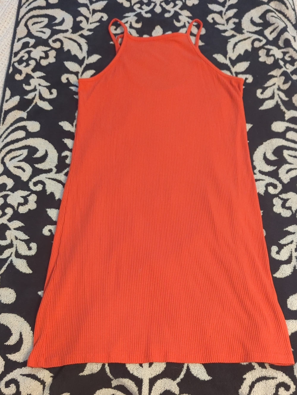 Mossimo Brand NWOT 2018 Women’s Orange Ribbed Spaghetti-Strap Camisole Dress S